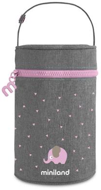 Gertuvės dėklas Miniland Thermibag Rose, 700 ml, 0 mėn., aliuminis/tekstilė, rožinė sp./pilka sp.