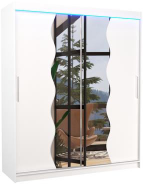 Spinta ADRK Kansas LED, balta sp., 58 cm x 180 cm x 215 cm, su veidrodžiu