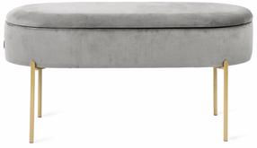 Prieškambario suoliukas Homla Layla, pilkas, 91.5 cm x 41 cm x 46.5 cm