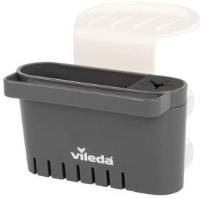 Kriauklės organizatorius - dėklas Vileda Easy Kitchen, 15.5 cm x 15.5 cm x 17.5 cm, plastikas/plienas, pilka sp.