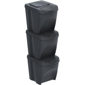 Lauko šiukšliadėžė Prosperplast Sortibox, juoda, 25 l