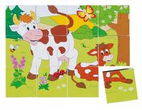 Medinės kaladėlės Woodyland Block Puzzle 50267, 12 vnt.