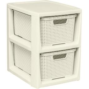Daiktadėžė su dangčiu, daiktų saugojimo Branq Rattan, 14 l, šviesiai ruda - ecru, 29.5 x 24 x 33 cm