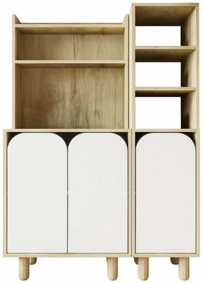 Daugiafunkcinė virtuvės spinta Kalune Design Parma 3, balta sp./sapphire oak sp., 40 cm x 105 cm x 155 cm