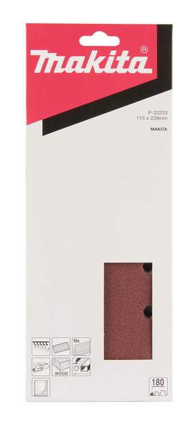 Šlifavimo lapas Makita P-33233, 180, 22.9 cm x 11.5 cm, 10 vnt.
