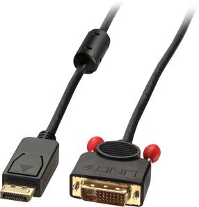 Vads Lindy DisplayPort To DVI-D Displayport, DVI 24+1 male, 1 m, melna krās.