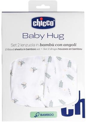 Простыня Chicco Baby Hug Greenery, белый цв./зеленый цв.