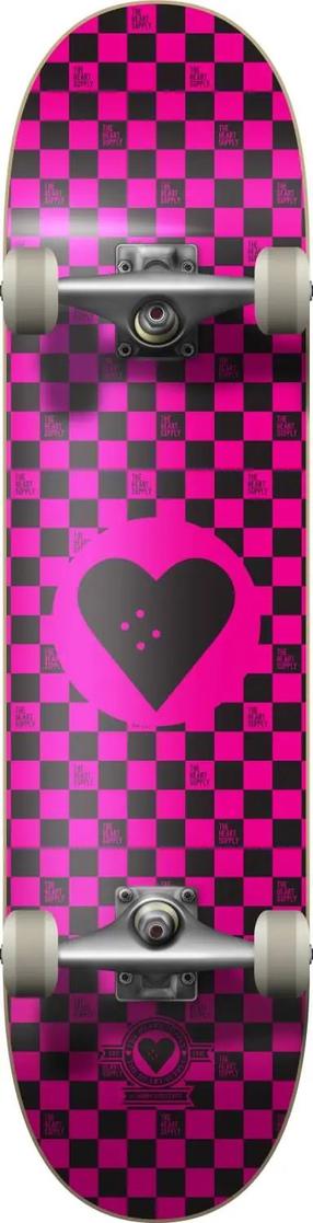 Skrituļdēlis Heart Supply Round Logo Complete Checks, rozā krās.