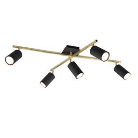 Šviestuvas lubų Trio Marley 612400580, GU10, 5 x 7 W, aukso sp./juoda sp. / aukso sp.