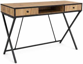 Rašomasis stalas su stalčiais Akord Furniture Factory Crossline, 50 cm x 120 cm, 80.5 cm, juoda sp./oak craft sp.