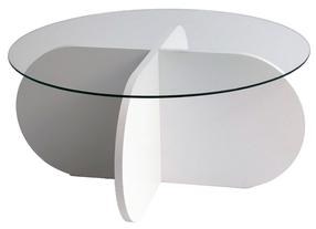 Kavos staliukas Kalune Design Bubble, balta sp., 75 cm x 75 cm x 35 cm