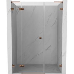 Dušo durys Mexen Lunar L Left, 155 cm x 200 cm, rausvojo aukso sp./skaidrus