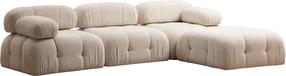 Kampinė sofa Hanah Home Bubble L1-O1-1R-PUF, kreminė sp., dešininė, 190 x 288 cm x 75 cm