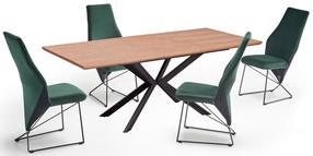 Stalas išskleidžiamas Legarto, ąžuolo sp./juoda sp., 160 - 200 cm x 90 cm x 76 cm