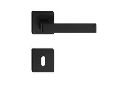 Durvju rokturu komplekts, iekštelpām Metal-Bud Economy Black ERGO LINE, melna krās.