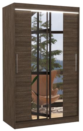 Skapis ADRK Santos LED, brūngans krās., 58 cm x 120 cm x 200 cm, ar spoguli