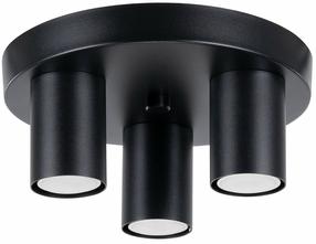 Šviestuvas lubų Sollux Lagos, GU10, 3 x 10 W, juoda sp. / juoda sp.