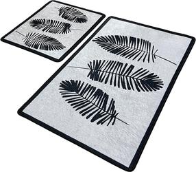 Vonios kilimėlių rinkinys Foutastic Hoja 359CHL2552, juoda sp., 100 cm x 60 cm