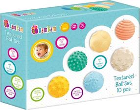 Lavinimo žaislas BamBam Textured Balls, įvairių spalvų, 10 vnt.