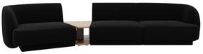 Modulinė sofa Micadoni Miley Blu 19, juoda sp., kairinė, 300 x 118 cm x 70 cm