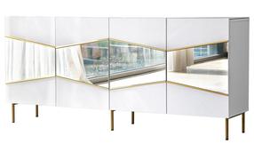 Kumode Kalune Design Nice, zelta krās./balta krās., 80 cm x 180 cm x 40 cm