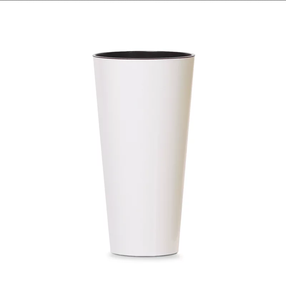Puķu pods Tubus DTUS250S-S449, plastmasa, 25 cm x 25 cm, Ø 25 cm, balta krās.