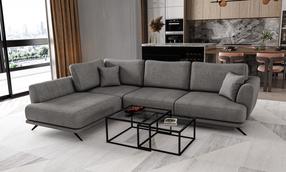 Kampinė sofa Larde Gojo 5, tamsiai pilka sp., kairinė, 191 x 276 cm x 90 cm