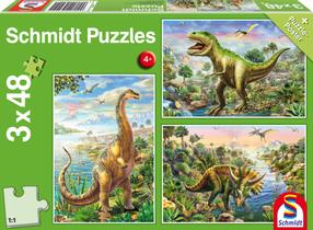 Puzle 3in1 Schmidt DINOSAUR ADVENTURE, 27.5 cm x 19 cm, 48 gab.