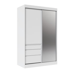 Spinta ADRK Haidar SW-HAI-140-W, balta sp., 140 cm x 65 cm x 216 cm, su veidrodžiu