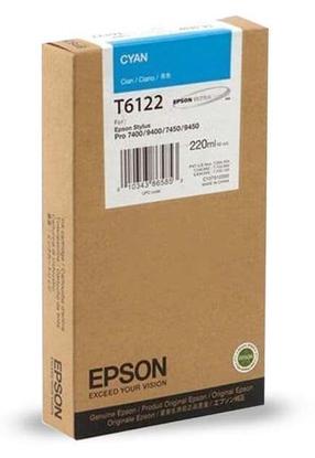 Tintes printera kasetne Epson T6122, zilganzaļa (cyan) krās., 220 ml