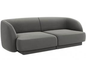 Sofa Micadoni Home Miley Velvet, pilka sp., 184 x 85 cm x 74 cm