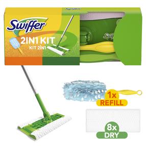 Набор для мытья полов Swiffer, пластик/полиэстер, белый цв./желтый цв./зеленый цв.