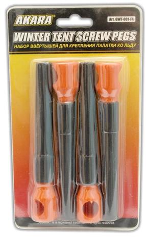 Tvirtinimai žieminei palapinei Akara Winter Tent Screw Pegs GWT-001-F4, juoda sp./oranžinė sp.