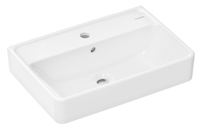 Vannas istabas izlietne Hansgrohe Xanuia Q Compact, keramika, 55 cm x 37 cm x 17 cm, balta krās.