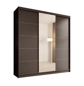 Spinta ADRK Sonic, juoda sp., 200 cm x 58 cm x 215 cm, su veidrodžiu