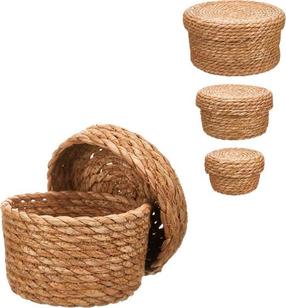Набор корзин, для хранения вещей Giftdecor 94150, коричневый цв., 25 x 25 x 16 см