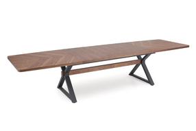 Valgomojo stalas išskleidžiamas Baron, juoda sp./riešuto sp., 200 - 350 cm x 100 cm x 75 cm