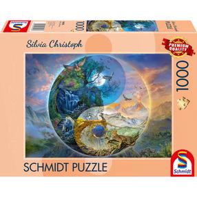 Dėlionė Schmidt Silva Christoph Yin & Yang Mountain World, 49.3 cm x 69.3 cm, 1000 vnt., įvairių spalvų