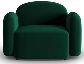 Atpūtas krēsls Micadoni Home Blair Velvet, tumši zaļa krās., 119 cm x 87 cm x 80 cm