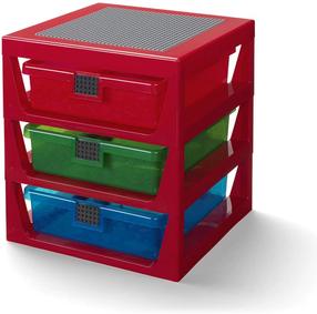 Daiktadėžė LEGO® Iconic 3-Drawer Rack, įvairių spalvų, 34.5 x 37.5 x 32.5 cm