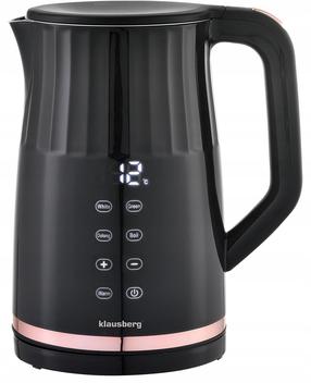 Elektriskā tējkanna Klausberg KB 7896, 1.7 l, melna krās.