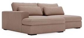Kampinė sofa - lova Polak Meble Leida, ruda sp., kairinė, 232 x 158 cm x 80 cm