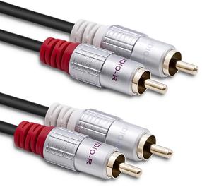 Кабель Qoltec 2xRCA 52338 RCA male x 2, RCA male x 2, 3 м, золотой цв./белый цв./черный цв.