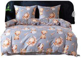 Gultas veļas komplekts Teddy Bears PEB-1055, pelēka krās./brūngans krās., 70 x 80 cm, 160 x 200 cm