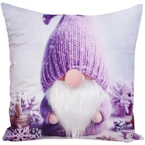 Kalėdinis dekoratyvinės pagalvėlės užvalkalas JCLC-03, balta/violetinė, 40 cm x 40 cm