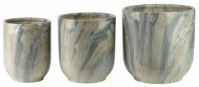 Puķu podu komplekts Mondex Neva Marble HTYE9261, keramika, Ø 28 cm, pelēka krās., 3 gab.