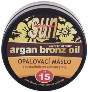 Ķermeņa sviests iedeguma kopšanai Vivaco Sun Argan Bronz Oil Glitter Effect Butter SPF15, 200 ml
