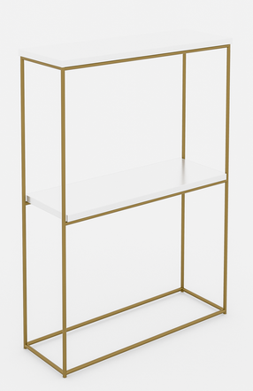 Konsoollaud ADRK Velo, läbipaistev v./kuldne v./valge v., 20 cm x 60 cm x 80 cm