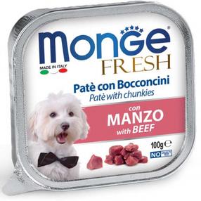Šlapias šunų maistas Monge Fresh Pate With Beef, jautiena, 0.1 kg