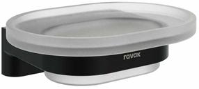 Sienas ziepju trauks Ravak Chrome II 200.20BLM, caurspīdīga krās./melna krās., 12.2 cm x 9.8 cm